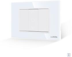 Luxion Intrerupator Jaluzele Mecanic 1M si 2 Taste False LUXION cu Rama din Sticla, Standard Italian, 3M