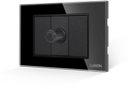 Luxion Intrerupator cu Variator Mecanic 1M si 2 Taste False LUXION cu Rama din Sticla, Standard Italian, 3M - culoare negru