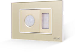 Luxion Senzor de Miscare 2M si Lampa de Veghe LUXION cu Rama din Sticla, Standard Italian, 3M - culoare auriu