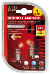 LAMPA 24V BA9S (T4W) 1 LED DIÓDA, PIROS SZÍNŰ- PÁRBAN (0198324)