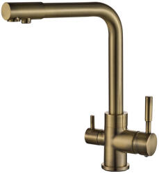 Getwell Simple, kétkaros, 3 utas Konyhai Csap Víztisztítókhoz Bronz színben (GWA103)