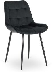 Klubfotel Bársony étkezőszék CHRIS fekete/fekete