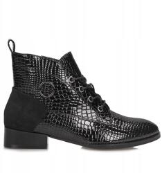 Filippo Fekete lakkozott bokacsizma Filippo DBT4824/24 Bk (DBT4824/24)