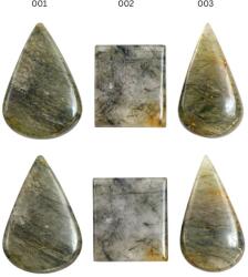  Cabochon din Cuart cu Turmalina Verde Oval - Patrat - Picatura 22-48 x 18-34 x 6-8 mm - Insertii Verzi pentru design personalizat - 1 Buc