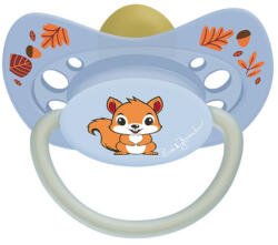 Baby Bruin Játszócumi Mókus, kék, világító karika latex cseresznye (méret: 2) 6 -36 hó - diaper