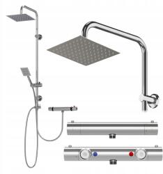 Granitan Zuhany Szett Esőztető Termosztatikus Csaptelep ezüst Detti Toba (zestaw DETTI)