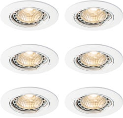 QAZQA 6 darabos modern, süllyesztett, dönthető, fehér spotlámpa szett GU10 50mm - Edu (111262)