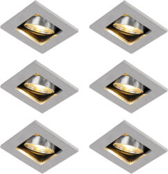 QAZQA 6 darabos modern süllyesztett spotlámpa készlet alumíniumból, forgatható és dönthető GU10 50mm - Qure (111257)