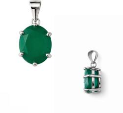  Pandantiv Onix Verde Oval fatetat 18x8 mm Argint 925 pentru echilibru interior 1 Buc