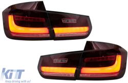 KITT Lightning FULL LED BAR Taillights suitable for BMW 3 Series F30 Pre LCI & LCI (2011-2019) Red Clear with Dynamic Sequential Turning Light (TLBMF30TTLEDRC)