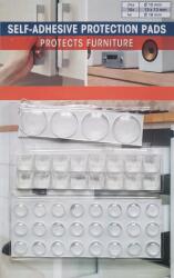  Ütközők Szilikon Öntapadós Átlátszó Négyzet Kerekek 44 db (3205720K)