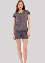 Vienetta Szürke szett rövid ujjú felsővel - mályvás rózsaszín csillagokkal M 111954