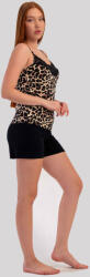Vienetta Párducmintás pántos szett - széles csipkedekoltással és fekete rövid sorttal L 111946