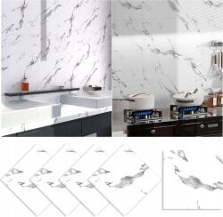  Öntapadós Pvc padlólapok, fehér márvány mintás, 30 x 30 cm, 6 darab (X001UN4VKJ)