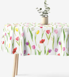 Goldea ovális teflonos terítő - színes tulipánok 140 x 180 cm