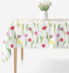 Goldea szügletes teflonos asztalterítő - színes tulipánok 120 x 180 cm