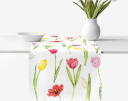 Goldea teflonbevonatú asztali futó - színes tulipánok 50x160 cm