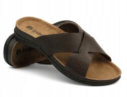 Inblu Férfi Flip-flop Papucs Inblu GV-01I Sötétbarna Bőr Keresztpánt Puha (GV-01I - 043) - allegro - 6 240 Ft