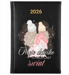 FunnyCase Könyvnaptár 2026 A5 Fekete Tervező Ajándék Anyának Az Egész Világom (Kalendarz 2026 Czarny Mój Cały Świat)