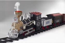 Somogyi Elektronic TRN 01 elemes kisvasút, 1 mozdony és 3 vagon, vízgőzt képez, piros LED világítás, hanghatás, 47 cm-es pálya (TRN-01)