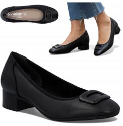 Rieker Félcipő Női Bőr 39 Rieker Fekete Elegáns Kényelmes Alacsony Sarok (RIEKER 43453-00)