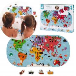 Janod Fürdő Puzzle Gyerekeknek Vízálló Szórakoztató Kád Gyerekeknek (J04719)