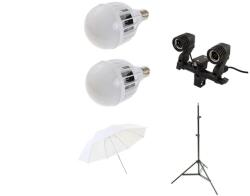 iShoot Starter kit lumina continua foto-video umbrela de difuzie si 2x bec LED 48W 6500K