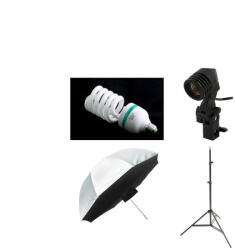 iShoot Kit lumina continua cu bec si umbrela tip softbox difuzie fata 84cm