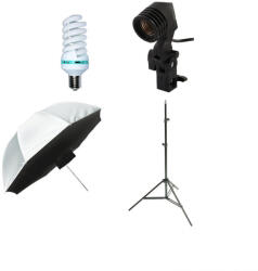 iShoot Kit lumina continua cu bec si umbrela tip softbox difuzie fata 92cm