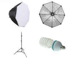 iShoot Kit lumina continua softbox octogonal 60cm cu fasung E27 incorporat bec si stativ
