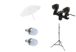 iShoot Kit lumina continua cu 2 becuri si umbrela de difuzie 84cm