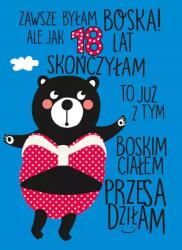 Henry Bérlet 18. Születésnap Mackó Üdvözlőlap Tizennyolcas B6 Ajándék Sláger