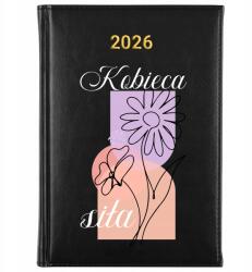 FunnyCase Naptár 2026 A5 Fekete Ajándék Tervező Barátnőnek Női Erő (Kalendarz 2026 Czarny Kobieca Siła)