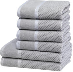 decoDoma Set de prosoape şi prosoape de baie din frotir MODENA gri, 6 buc Prosop