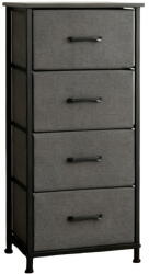 RPX-COM Komód, 4 Textil Fiókos / 45x30x94cm - Antracit/fekete (46578r)