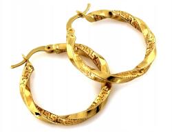 Lovrin Arany fülbevaló 585 karika görög mintával 35mm ideális ajándék (43805020)