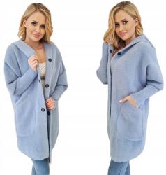 Soprato Alpaka Kabát Kapucnis Gyapjú Színek Oversize Baby Blue (ciepły)