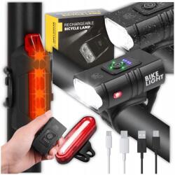  Kerékpár Lámpa Led Első Usb Erős Hátsó Kormány Szett Kerékpár Lámpa (MOCNA LAMPKA ROWEROWA PRZEDNIA TYLNA LED )