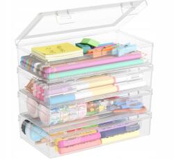 Lifewit 4x kis műanyag doboz, asztali rendszerező, tolltartó, zárható (23207)