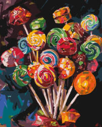 Alkotásutca Édesség csokor - Számfestő készlet kereten 40x50