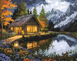 Alkotásutca Hangulatos tóház - Számfestő készlet kereten 40x50