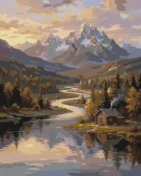 Alkotásutca Hegyi nyugalom - Számfestő készlet kereten 40x50