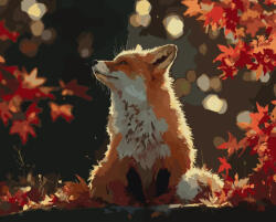 Alkotásutca Őszi róka - Számfestő készlet kereten 40x50