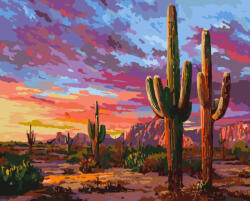 Alkotásutca Sivatagi naplemente - Számfestő készlet kereten 40x50