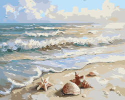 Alkotásutca Kagylók a parton - Számfestő készlet kereten 40x50