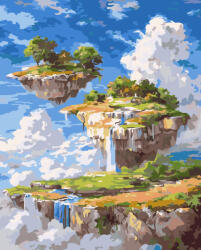 Alkotásutca Lebegő szigetek - Számfestő készlet kereten 40x50