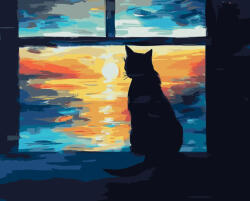 Alkotásutca Alkonyat néma figyelője - Számfestő készlet kereten 40x50