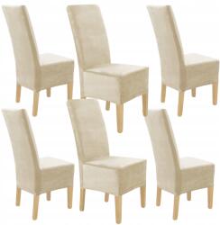 Ubieramy-meble 6 Db Székhuzat XXL Ferde Kasmír Bézs Velúr Elasztikus (14W-BKA-6SZT)