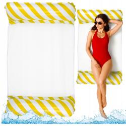 LEAN Toys Felfújható vízi függőágy matrac, fehér-sárga, 120x70 cm (26780)