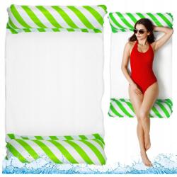 LEAN Toys Felfújható Vízi Függőágy Matrac Napozóágy Fehér-Zöld 120x70cm (26816)